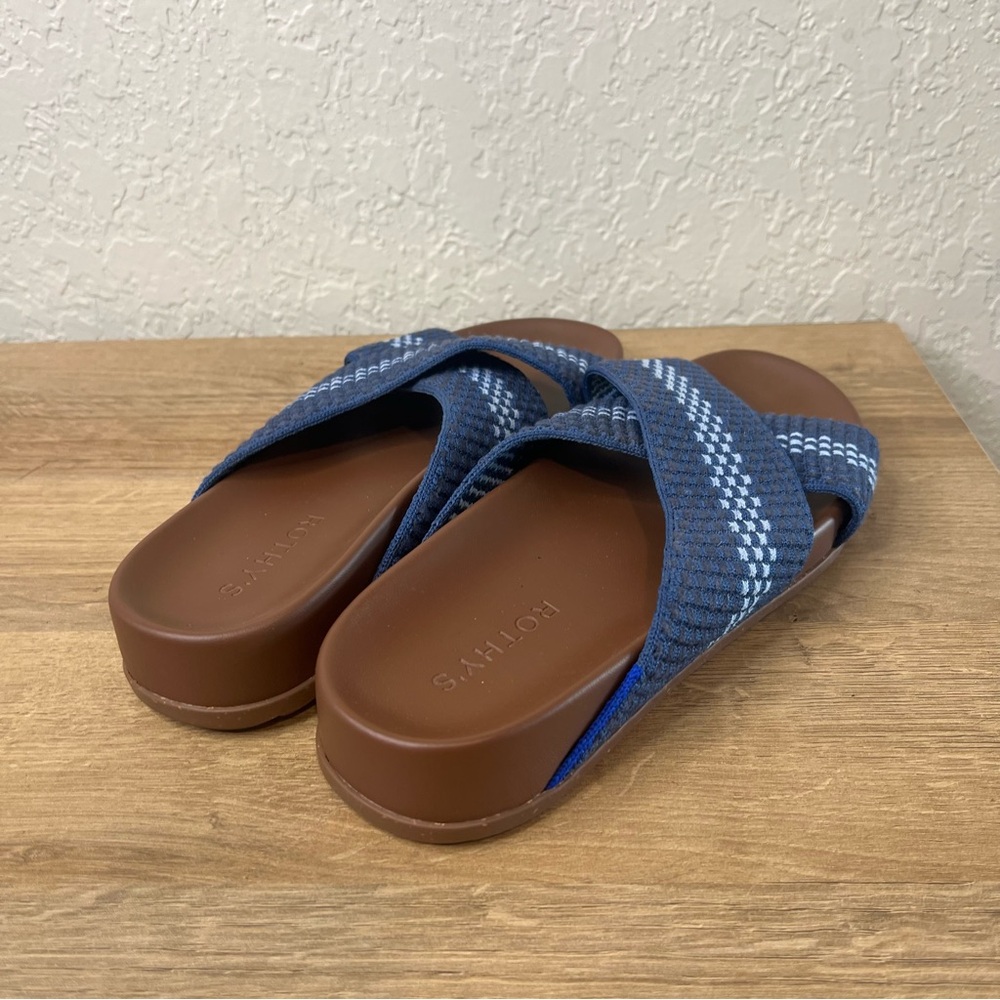 Rothy's The Weekend Double Strap Slide Indigo Women's 7.5 - Picture 3 of 6